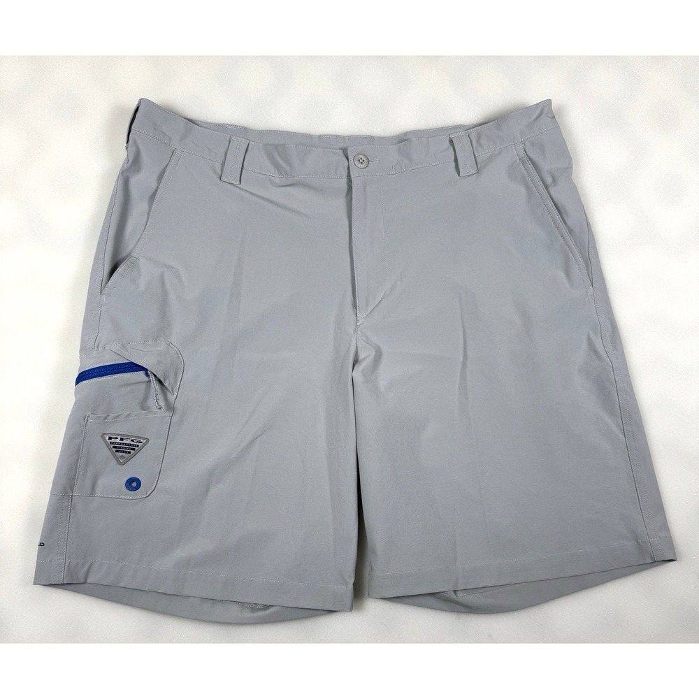Columbia PFG Terminal Tackle Shorts Men Size 40 Gray Omni Shield Fishing Outdoor
